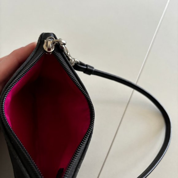 BLACK Coach Monogram Wristlet - Picture 3 of 4